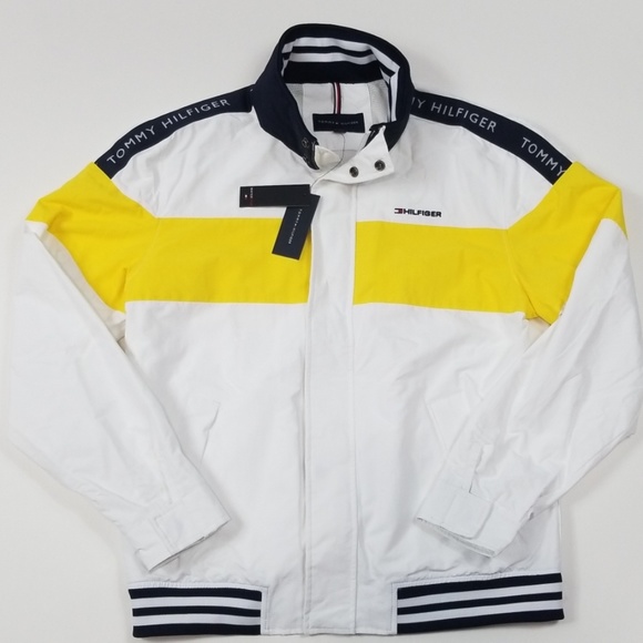 tommy hilfiger blue and yellow jacket